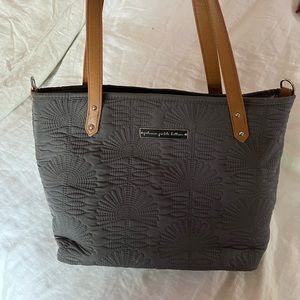 Petunia Pickle Bottom Gray Tote Diaper Bag